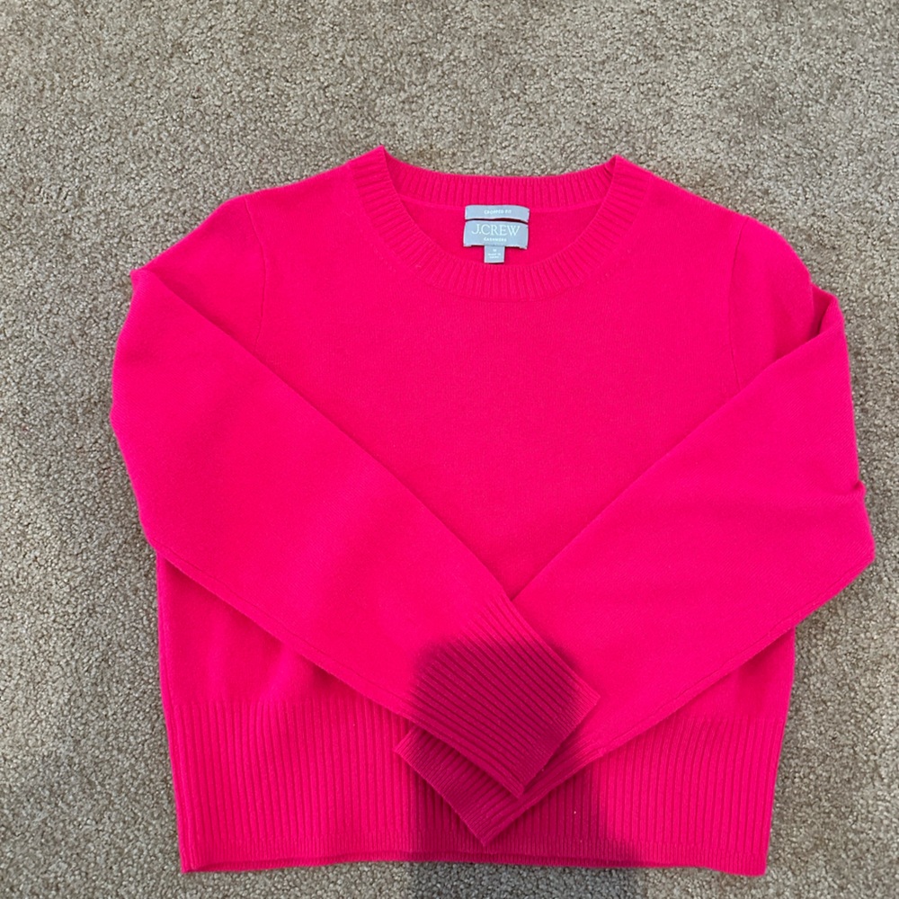 J Crew Cashmere Shrunken Crewneck Sweater - M